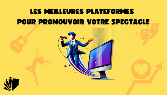 Illustration d'un artiste qui promeut son spectacle depuis son ordinateur