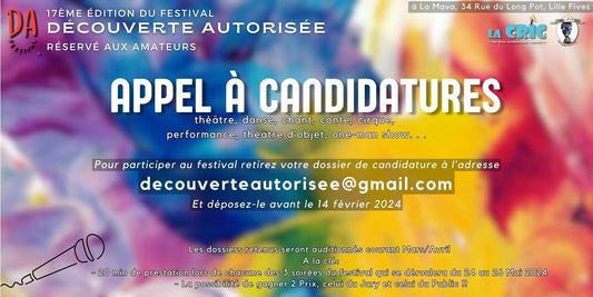 Festival Découverte Autorisée - Lille - Appel à Candidature 2024