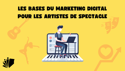 Illustration d'un artiste du spectacle vivant qui utilise le marketing pour promouvoir son spectacle