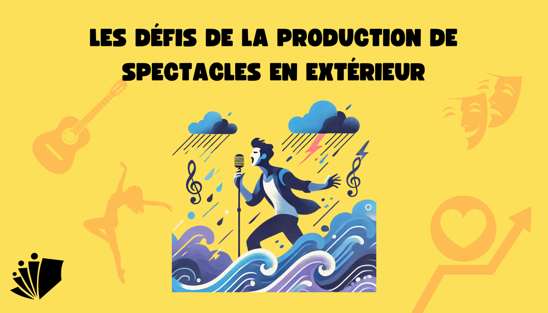 Illustration d'un artiste du spectacle vivant qui performe sous la pluie