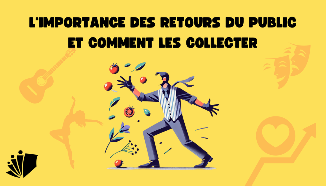 Illustration d'un artiste du spectacle vivant qui reçoit des fleurs et des tomates lors d'une performance