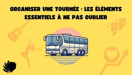 Illustration d'un bus de tournée d'artiste bien organisé