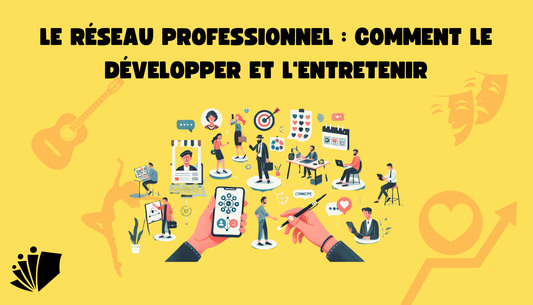 Illustration d'un artiste du spectacle vivant qui travaille avec un réseau professionnel